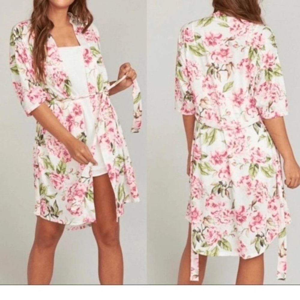 Show Me Your Mumu Garden Of Blooms Brie Robe Duster Pink Green Sz OS Floral